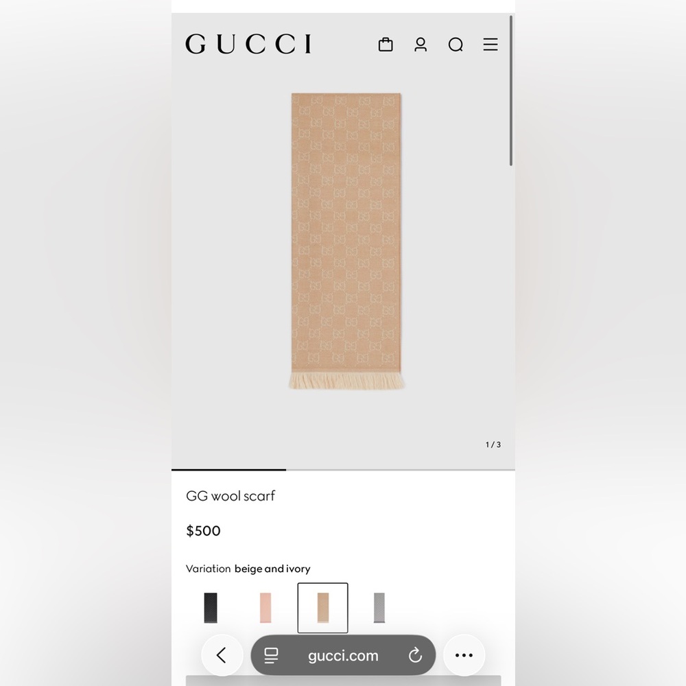 Gucci Tan Wool Scarf
